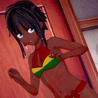 A swimsuit Imani briefly wears during Flowerchild