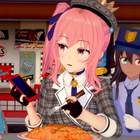 Niki dressed as Hoshimachi Suisei from Hololive for the the 4th Halloween party